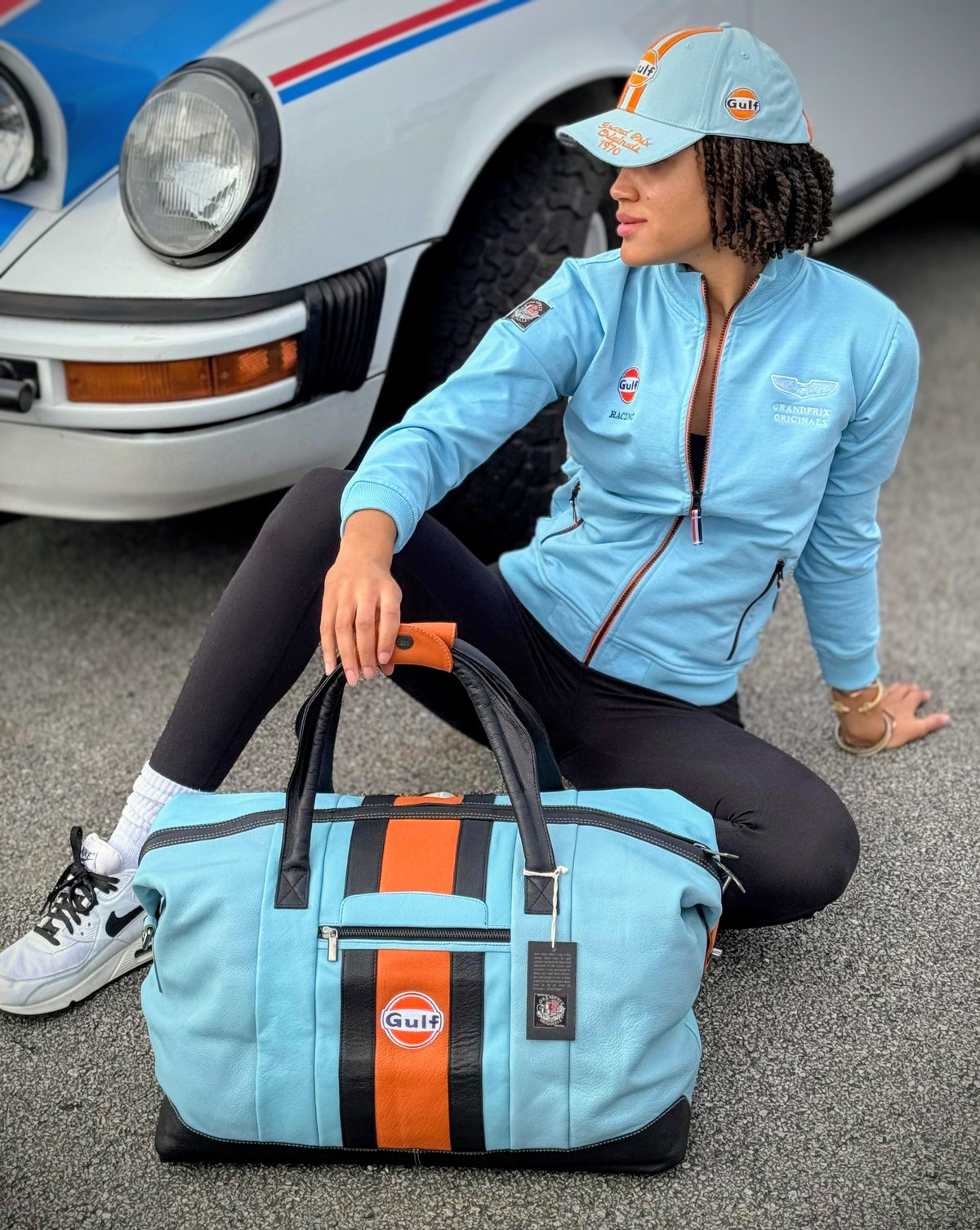 Women's Gulf Raceway Cotton Zip Jacket in Gulf Blue