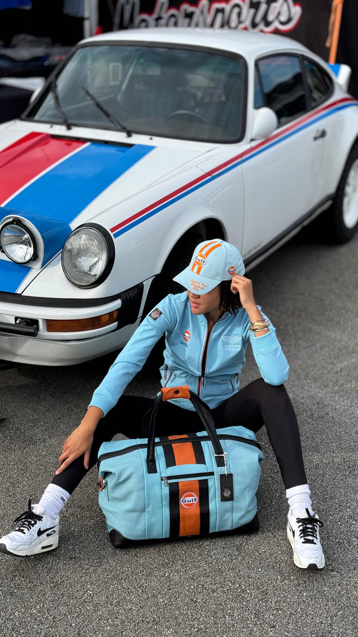 Women's Gulf Raceway Cotton Zip Jacket in Gulf Blue
