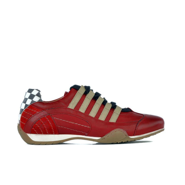 Women's Racing Sneaker in Corsa Rosso (Red and Sand) - GrandPrix Originals USA