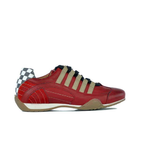 Men's Racing Sneaker in Corsa Rosso (Red and Sand)