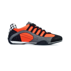 Men's Racing Sneaker in Electric Tri-Colore (Bright Orange, Gray, and Black) - GrandPrix Originals USA