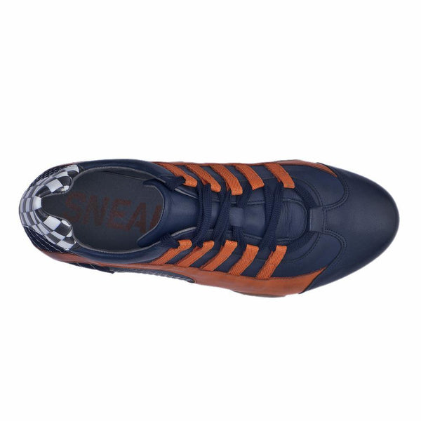 Women's Racing Sneaker in Indigo Orange (Navy and Orange) - GrandPrix Originals USA