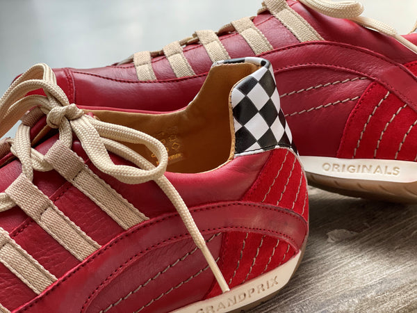 Men's Racing Sneaker in Corsa Rosso (Red and Sand)