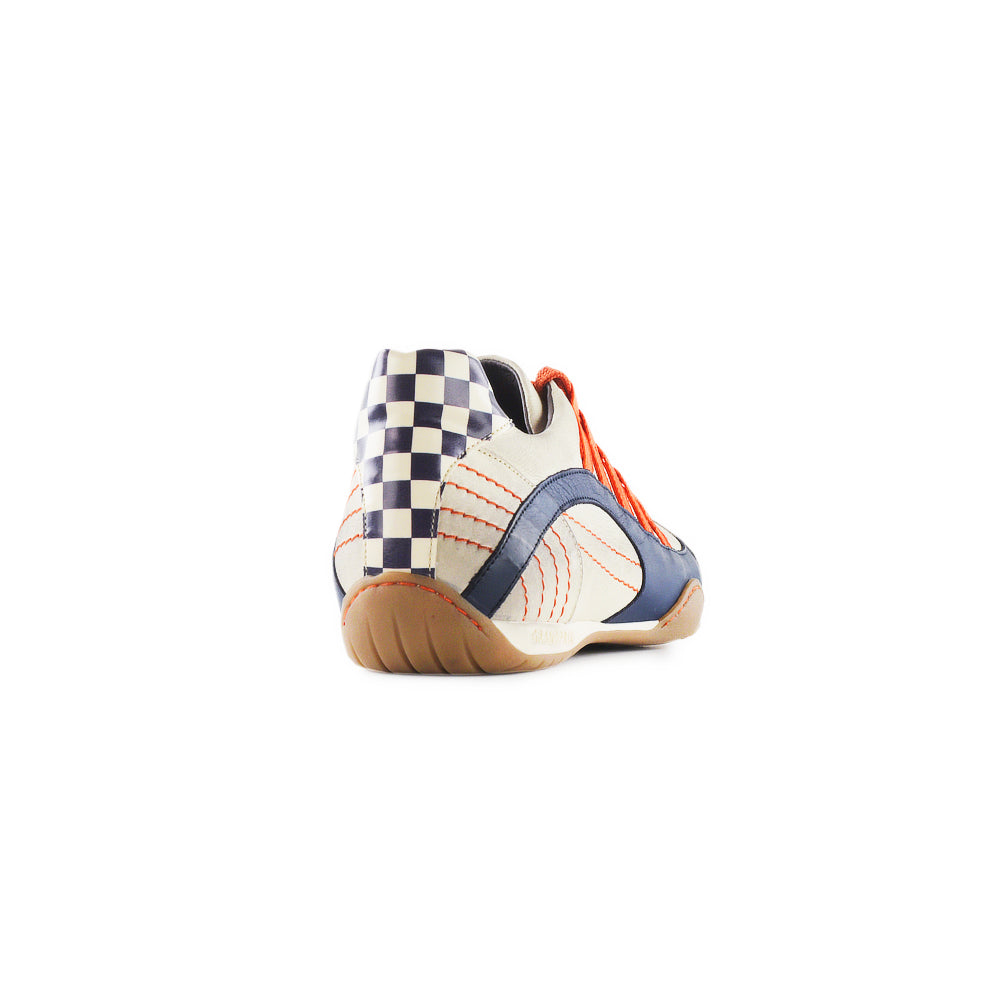 Women s Racing Sneaker in Racing Oil Creamy White with Navy and