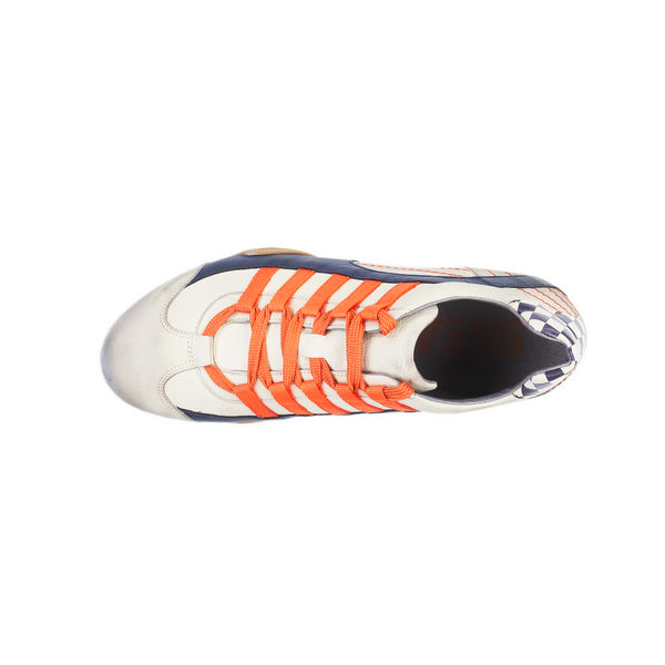 Women's Racing Sneaker in Racing Oil (Creamy White with Navy and Orange)