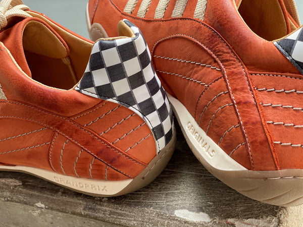 Men's Racing Sneaker in Vintage Orange (Orange and Sand)